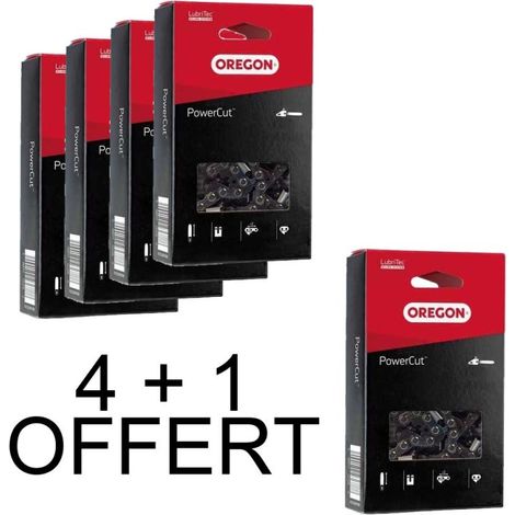 Lot 4 Chaines + 1 offerte Oregon 95TXL056E Pas : .325' Jauge : 1.3 Maillons : 56 - SpeedCut™