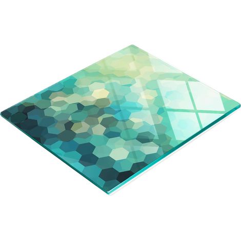 Pannello decorativo multifunzionale da cucina in vetro temperato con motivo astratto, 60x52 cm. (1/5)