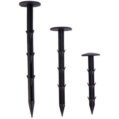 Piquets en plastique pour fixation au sol 100 unités, 20 cm, idéaux pour bâches, aménagement extérieur, jardinage et stabilisation de tentes ou filets (1/4)