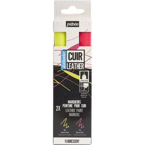 Marqueur - PEBEO - Setacolor - Fluo - 2 pcs - Indélébile - Opaque (1/3)