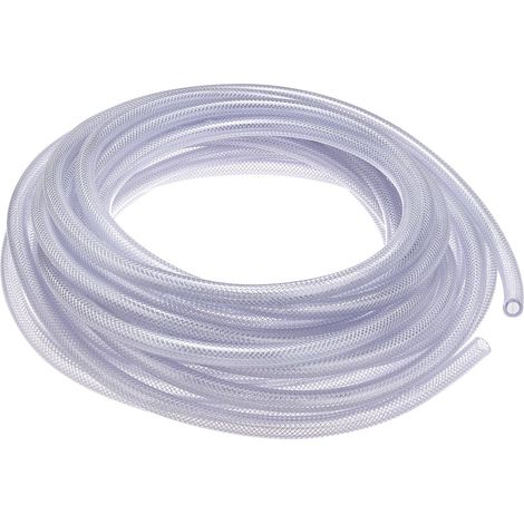 3/8" ID x 5/8" OD Tube PVC, 50 Ft Tuyau PVC Flexible Transparent Tressé Haute Pression pour Lignes d'Eau, d'Huile et d'Air (1/5)