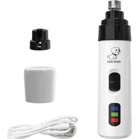 Rechargeable dog nail grinder with USB connection, high-precision dog nail cutter, ergonomic and quiet nail trimmer for all dog breeds (1 set) (1/4)