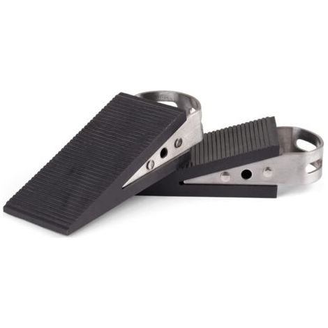 CSPARCV Set of 2 door wedges with stainless steel look handles – floor stoppers – easy handling thanks to the handle--BIEMMEDUE (1/5)
