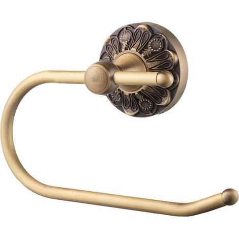 Antique brass toilet paper holder, wall-mounted toilet paper holder, open-arm towel rack, bathroom toilet paper holder (1/4)