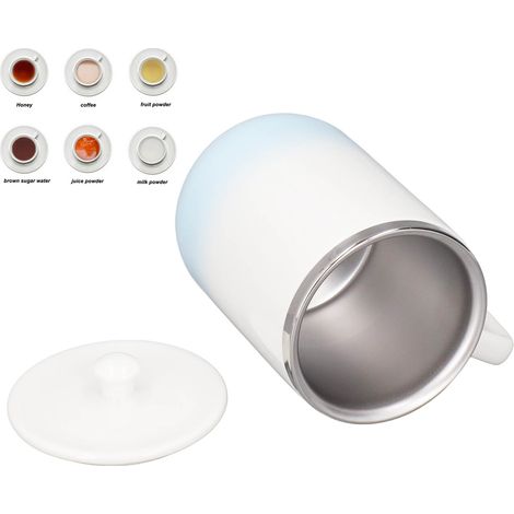 Mug mélangeur en céramique à température différentielle automatique, sans charge, 360 ml, pour mélanger café, chocolat chaud, lait et latte - Mug mélangeur en céramique de deuxième génération - Bleu c (1/5)