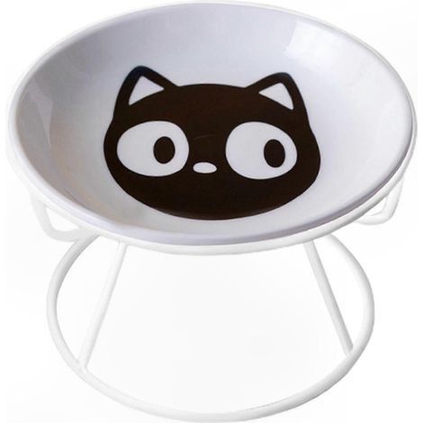Erhöhter, farbenfroher Keramiknapf für Katzen und Kleintiere, Anti-Reflux-Design, Schutz der Halswirbelsäule, abgewinkelter, rutschfester Napf, Tierfutterset (1/5)