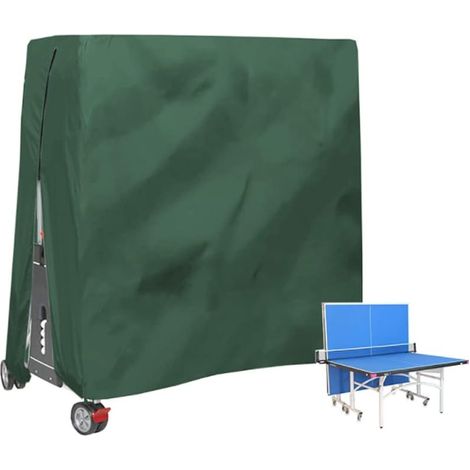 Housse de table de ping-pong J&C, protection extérieure imperméable en tissu 420D, housse robuste et durable pour table de tennis de table, format standard, couleur verte (1/5)