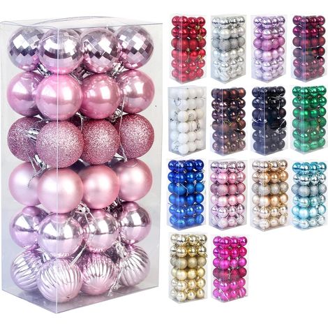 Boule De Décoration De Noël - 36 Pièces - 4 Cm - En Plastique Incassable - Pour Arbre De Noël Fête Mariage Halloween (1/5)
