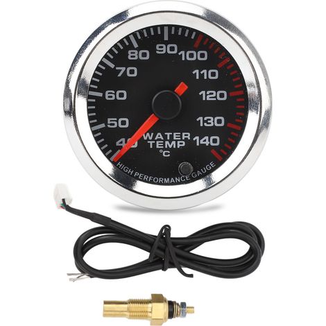 Indicatore di temperatura dell'acqua da 2 pollici, da 40 a 140 gradi Celsius, con 7 colori di illuminazione, per camper, yacht e veicoli a 12V. (1/4)