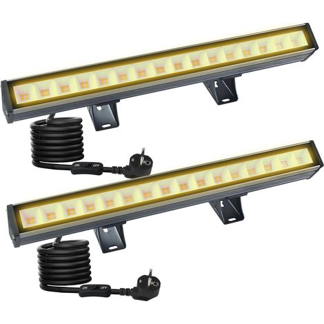 48W Projecteur LED Exterieur Lot de 2, 3000K Blanc Chaud Spot LED Extérieur, 4800LM Éclairage de Sécurité IP66 Etanche Projecteur LED Pour Terrasse Jardin Paysage Hôtel (1/5)