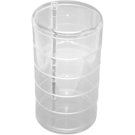 Boîte à bijoux rotative transparente à 5 niveaux, rotation à 360°, gain de place, pour ranger boucles d'oreilles et bijoux. (1/5)