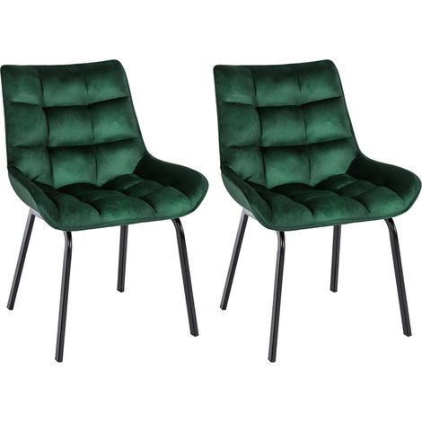 Set di 2 sedie da pranzo Saranda verde Velluto