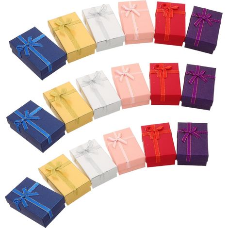 24-teiliges Schmuckkästchen-Set, Schmuckaufbewahrungsbox aus Karton mit Deckel, weiche Innenausstattung, wiederverwendbar, für Edelsteine und Metalle, Hochzeiten und Jubiläen (1/5)