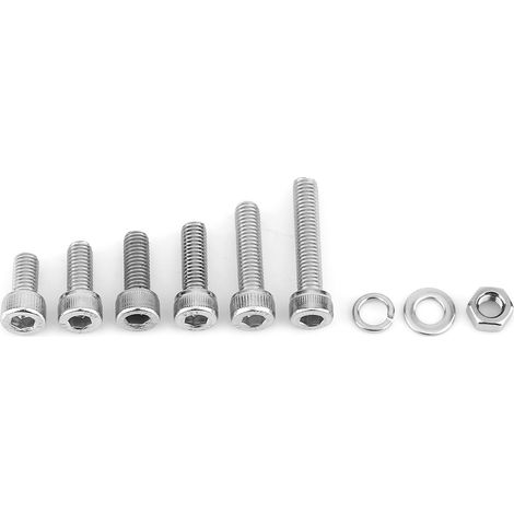 SS304 Steel Hex Socket Cap Head Screws with Hex Nut Washers Assortment (M5x150pcs)