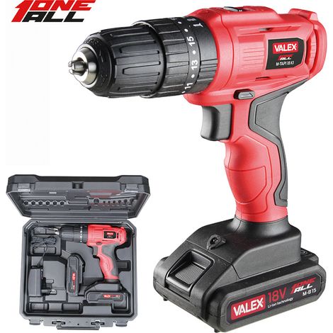 Perceuse-visseuse à percussion sans fil 18 V avec 2 batteries Li-ion OneAll M-TAP 18K1 1429403 1429410 VALEX