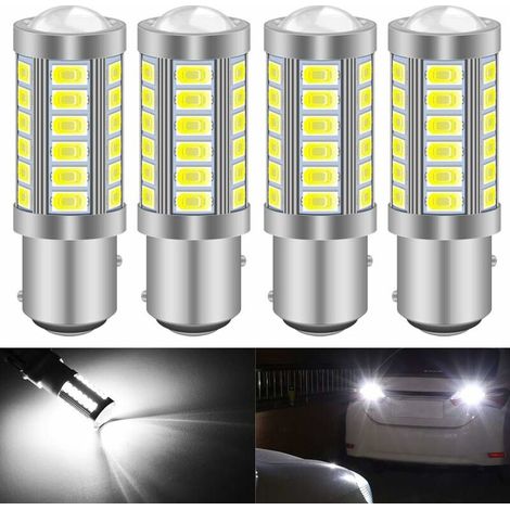 White Canbus LED Bulbs 1157 BAY15D P21/5W 5630 33SMD 900LM Super Reverse Light Parking Light Brake Light Rear Fog Light Position Light Tail Light 12-30V 3.6W (4pcs)