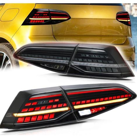 Feu arrière VW Golf 7 MK7 MK7.5 2014-2020 – Clignotant séquentiel – Construction étanche en plastique ABS – Plug and Play