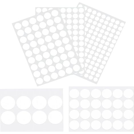 322 Pièces Cache Vis Blanc Autocollant, Cache Trou Mur et Cache Trou Meuble, Cache Vis Adhesif Rond, Bouche Trou Mur Blanc pour Armoires, Bureaux et Tiroirs (1/5)