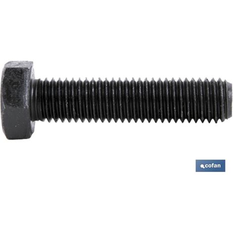COFAN din-933 c-10.9 m-8 x 70 n caja 10 unid. , Tornillo cabeza hexagonal DIN-933, rosca total, clase 10,9, acabado negro. Medidas desde M-6 hasta M-24