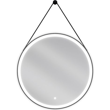 Mexen Reni espejo de ba帽o iluminado, redondo 70 cm, LED 6000K, antivaho, marco negro - 9812-070-070-611-70 (1/5)