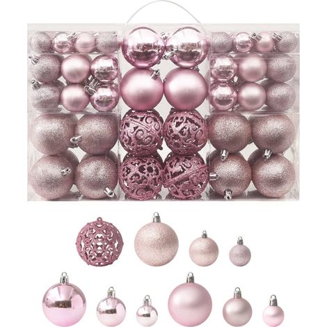 vidaXL Set Palline di Natale 100 pz Rosa