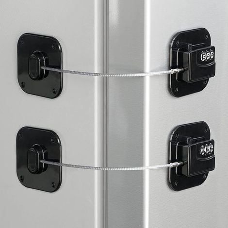 Serrure combinaison 3 chiffres lot de 2 noir, limiteur ouverture fenêtre sans clé adhésif pour frigo et congélateur (1/5)