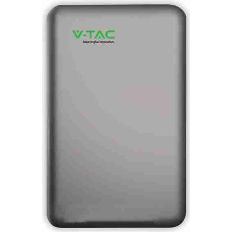Batterie de stockage extérieure V-TAC 10,24 kWh LiFePO4 51,2 V 200 Ah 100 A avec WiFi et BMS, IP65, CEI 0-21 12715 (1/4)