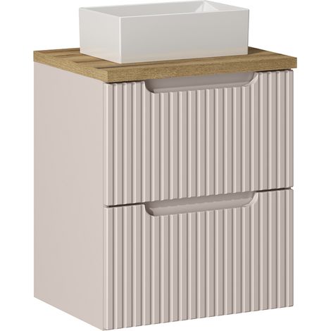 Mueble lavabo individual 50cm 2 cajones Riva Cachemira y Madera