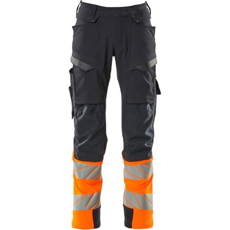 Mascot Hose mit Knietaschen 19179-511-01014 Gr. 82C68 schwarzblau/hi-vis orange (1/4)