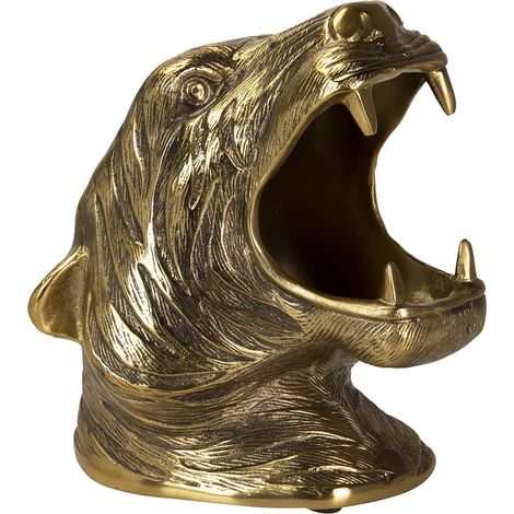 Seau à champagne Tigre en aluminium doré 26x24x29 cm