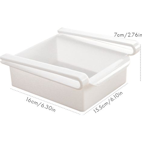 Casier de rangement coulissant gain de place pour frigo congélateur cuisine ABS 16x15,5x7 cm 120 g vert bleu blanc rose 1 ou 4 pcs (1/3)