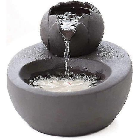 Fontaine à eau pour chat, distributeur d'eau silencieux en céramique, noir (1/5)
