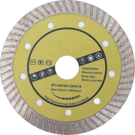 Disque diamanté à jante continue, rond, pour carrelage et béton, 58 dents, 112 mm, compatible avec les porte-outils de 20 mm (1/5)