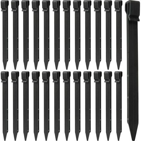25 Pièces Piquets de Sol en Plastique, 25CM Piquets de Bordure de Paysage Robustes Piquets de Tente Pointes d'ancrage pour Tentes Planche Terrasse Bordure Pelouse Jardin Extérieur (No (1/4)