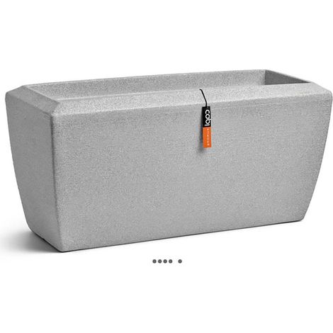 Jardinière rectangle granite en plastique moderne L60xl40xH40cm Blanc - dimhaut: H 60 cm - couleur: Blanc neige (1/3)