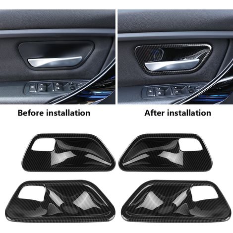 4 Türgriffschutzabdeckungen, kompatibel mit BMW 3er F30 und 4er F32 (2014–2018), schwarze ABS-Griffblenden, 4-teiliges Set (1/5)