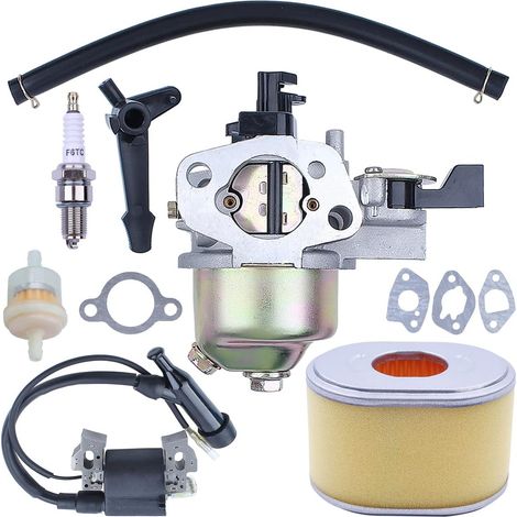 Kit joint filtre à air du carburateur pour moteur Honda GX160 168F GX200 5.5HP 6.5HP, avec bobine d'allumage, bougie, filtre à carburant (1/5)
