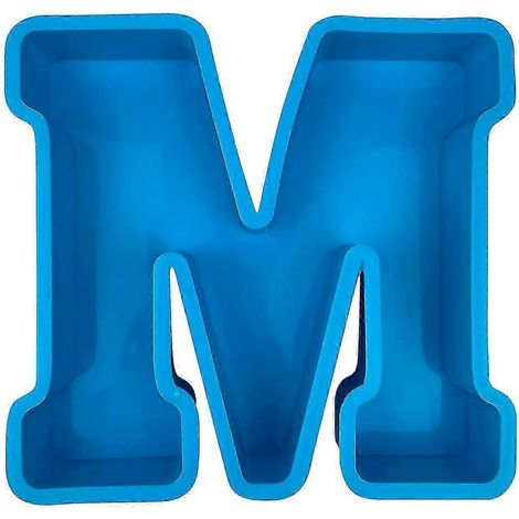 Moule à gâteau alphabet, lettre anglaise en silicone, lettre M en 3D (1/2)