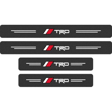 (TRD) Autocollants de protection de seuil de porte en fibre de carbone pour Toyota Century,Auris,Mirai,Premio,Yaris,Camry,Carola et Prius (1/3)