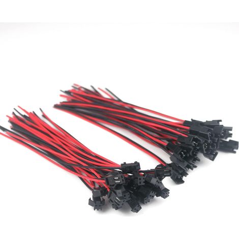 20 Paires Connecteur JST SM 2 Pin Mâle/Femelle avec Câble Électrique 22 AWG 135mm - pour Bandes LED, Éclairage Domestique, Décorations Lumineuses (1/5)