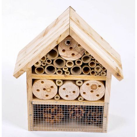 Insektenhotel Holz,Bambus und Zapfen Grüner Jan - natur