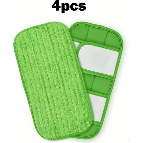 Confezione da 4 ricariche per mocio in microfibra ultra assorbente, efficaci per la pulizia di pavimenti duri e battiscopa, lavabili e riutilizzabili. (1/4)