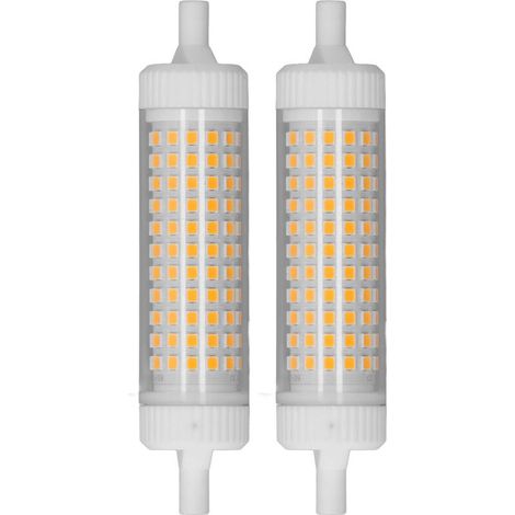 Ampoule LED R7S 118mm, 2 pièces, variable 15W, 154 LED, projecteur à Double extrémité pour éclairage publicitaire nocturne à domicile, lumière chaude 220V (1/5)