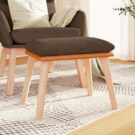Repose-Pieds pour Salon ou Chambre - Tabouret Pouf Marron 45x29,5x39 cm Tissu et similicuir BV165965 - BonneVie (1/5)