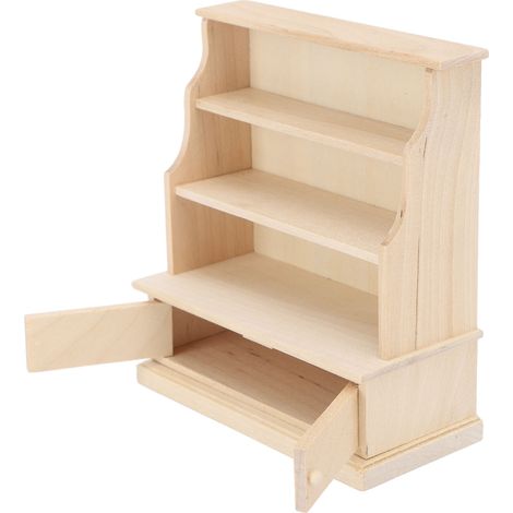 Puppenhaus-Bücherregal 1:12, Miniatur-Dekoration aus Holz, robustes Puppenhaus-Bücherregal für Kinderzimmer/Spielzimmer (1/5)