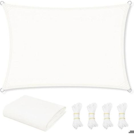 Woltu – Voile d'ombrage imperméable 4x6 m – 200 g/m² polyester – Protection UV 95% – Traitement déperlant (1/5)