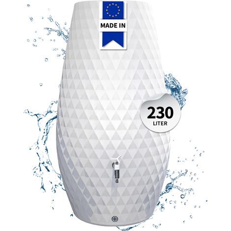 GARANTIA TRIAGON 2in1 bepflanzbare Regentonne 230 Liter arctic mit integrierter Pflanzschale