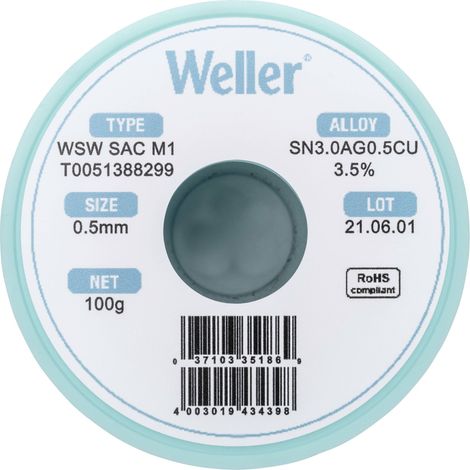Weller WSW SAC M1 étain de soudure 100 g 0,5 mm (1/5)