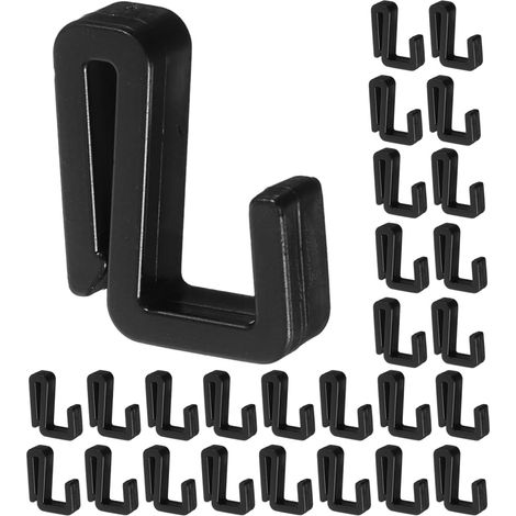 40 PièCes Crochets En S Plastique Noir 2mm - Attache Guirlande ExtéRieure Robuste - Crochet Pour GouttièRe Et Pergola Sans PerçAge - Fixation DéCoration De Jardin (1/5)