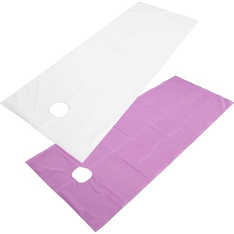 Draps de Lit de Massage Jetables, Couverture de Lit D'hôtel en Polyester Doux pour Salon de beauté (Blanc et Violet) (1/5)